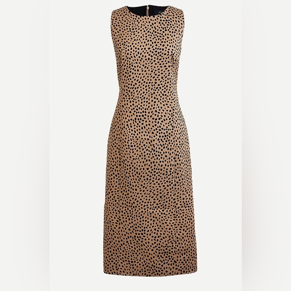 J. Crew Sheath dress in leopard bi-stretch cotton sz 6 NWT